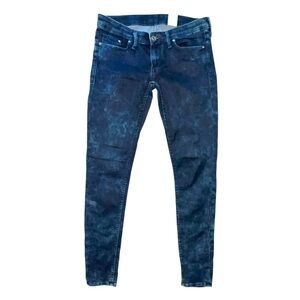 H&M Super Skinny Jeans Super Low Skinny Acid Wash Grunge Marbled Size 28X32
